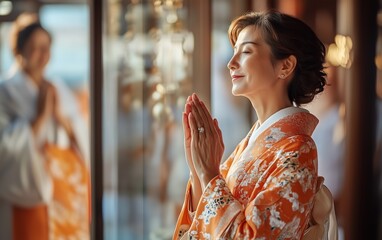 Serene Japanese Woman in Traditional Kimono - A Symbol of Culture and Elegance