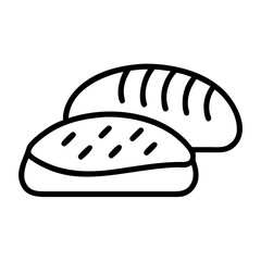 Illustration of two loaves of bread bakery products fresh baked goods sourdough bread food item drawing