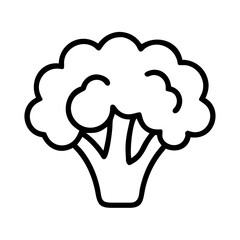 Broccoli vegetable icon vector illustration healthy food nutrition outline drawing design element