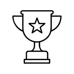 Trophy award icon vector illustration of champion cup with star symbol for winner concept