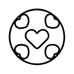 Heart circle vector graphic design for valentine's day love and romance themed projects and crafts