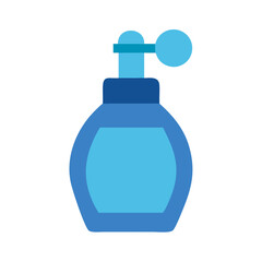 Modern Blue Perfume Bottle with Atomizer on Black