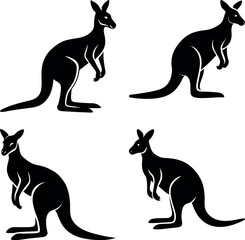 kangaroo-vector-silhouette illustration
