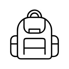 Backpack icon rucksack knapsack schoolbag daypack travel pack hiking bag baggage vector outline