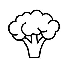 Broccoli vector icon illustration, healthy food vegetable outline drawing, nutrition diet plant