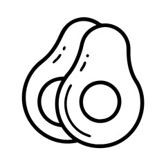 Avocado halves vector illustration for healthy eating and vegan diet graphic design element drawing