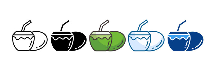 Coconut Icon Set Multiple Style Collection