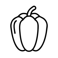 Vector illustration of bell pepper outline for healthy eating and cooking concept design element