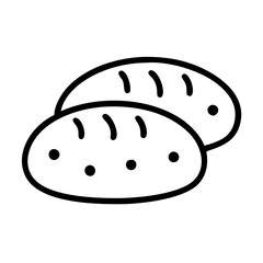 Isolated vector illustration of two potatoes food ingredient potato vegetable icon clip art