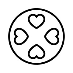 Heart circle vector graphic design element for valentine's day love and romance themed projects