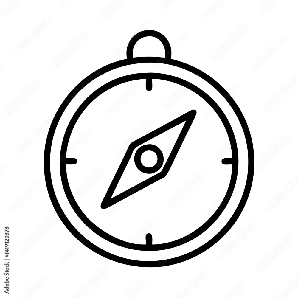 Poster compass navigation tool for direction finding and travel adventure exploration icon vector design