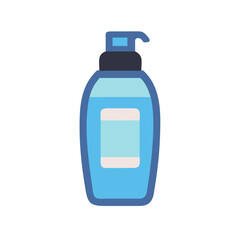 Blue Liquid Soap Bottle Illustration on Black Background