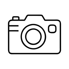 Camera outline icon vector illustration for photography equipment and digital device design needs