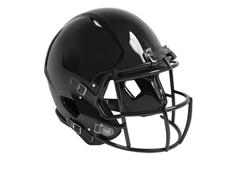 Fototapeta premium High-Gloss Black Football Helmet: American Sport Equipment, Protective Gear, Game Day Ready, Professional Athlete Gear