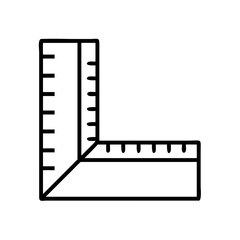 Explore the right angle ruler icon vector for precise measurement and technical drawing needs online now