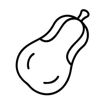 recommend clip art: Vector illustration of butternut squash outline icon fresh vegetable healthy food ingredient 90