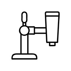 Outline style beer tap vector illustration for brewery pub bar and restaurant design needs