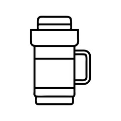Insulated drink container vector illustration, thermos flask for hot and cold drinks design