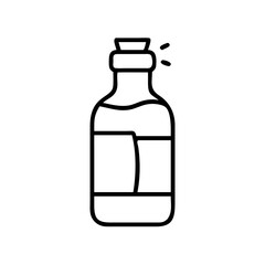 Potion bottle vector icon illustration, magic elixir container drawing, outline style design