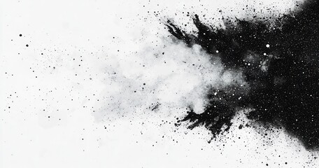 Fototapeta premium Abstract Black and White Paint Splash with Fine Grain and Texture