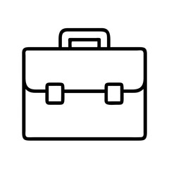 Briefcase vector icon, business case, portfolio bag, office bag, professional case outline design