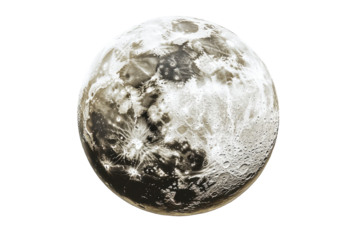 Majestic moon craters lunar surface detail serene cosmic view captivating sepia tones high on transparent background