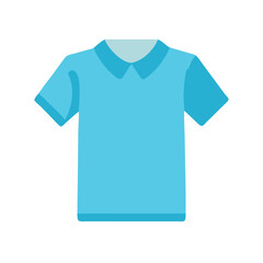 Sky Blue Polo Shirt Icon Isolated on Black