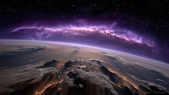Earth's horizon meeting the Milky Way