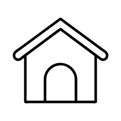 Dog house clip art vector illustration outline simple pet shelter kennel icon graphic design image