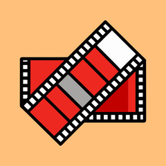 Fototapeta premium Abstract cinematic film reel design with vibrant colors and geometric patterns