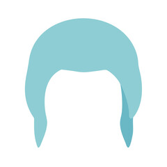 Light Blue Wig Icon on Black Background