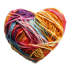 Colorful heartshaped yarn ball crafted for creative projects and artistic expressions, HeartShape Made Yarn
