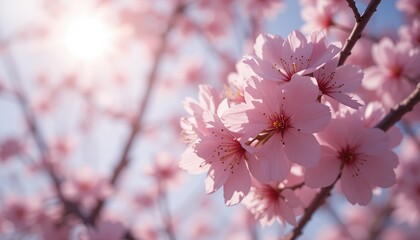 Breathtaking cherry blossom blooms in springtime beautiful garden nature photography serene environment close-up view japanese culture celebration