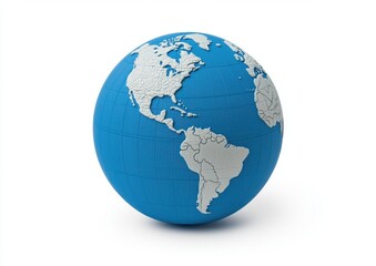 Fototapeta premium Vibrant Blue Globe with Detailed Map of North and South America