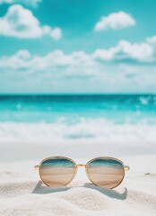glasses on the beach