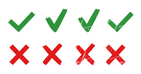 Yes no icon, Check mark and cross symbols, Check box tick mark icon set