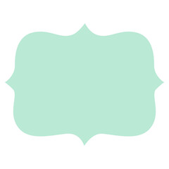 Simple wavy mint green shape ideal for labels, tags, or digital templates. Minimal design with soft curves. Perfect for creative projects, scrapbooks, and printable crafts.