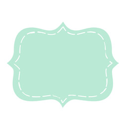 Simple wavy mint green shape ideal for labels, tags, or digital templates. Minimal design with soft curves. Perfect for creative projects, scrapbooks, and printable crafts.