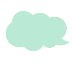 Cute pastel mint green cloud-shaped speech bubble. Ideal for creative projects, planner stickers, messages, or UI design. Simple, clean, and perfect for digital illustrations or notes.