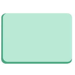 Mint green rounded rectangle with subtle shadow effect. Suitable for labels, banners, icons, or design elements in minimal, flat, or modern digital graphic projects.