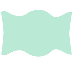 Fototapeta premium Simple wavy mint green shape ideal for labels, tags, or digital templates. Minimal design with soft curves. Perfect for creative projects, scrapbooks, and printable crafts.