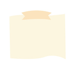 Flat design label frame with yellow ribbon on top. Perfect for titles, product tags, packaging, invitations, or decorative elements in digital and print design projects.