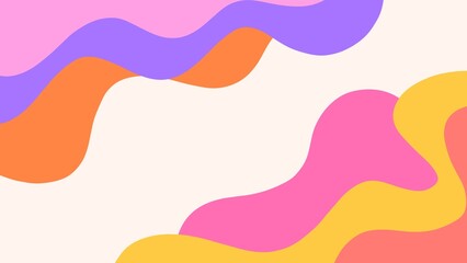 Minimalist abstract background of bright colorful waves