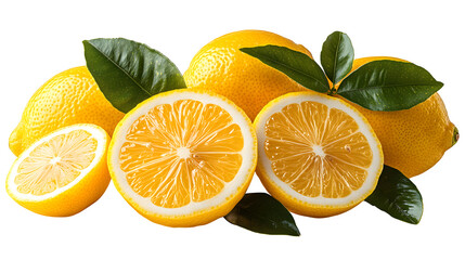 Seamless lemon pattern isolated on white background