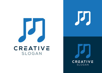 Letter M with tone logo design for musician or music