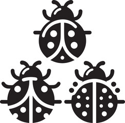 Black and White Ladybug Vector Icon Design