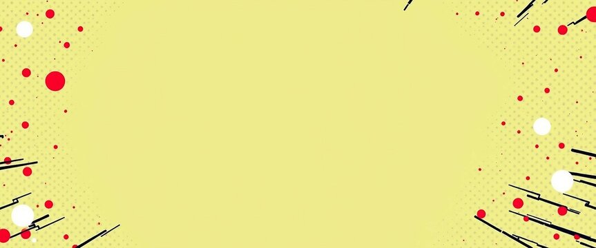 Moderner gelber Pop-Art Hintergrund mit roten und wei&szlig;en Punkten &ndash; ideal f&uuml;r Text, Werbung oder kreative Designs.