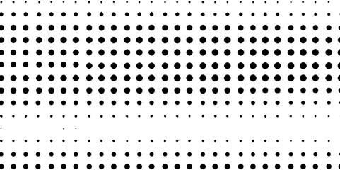 Halftone effect black and white dotted geometric gradient pop art texture background, overlay grunge halftone black dots texture monochrome printing abstract seamless vector halftone background.