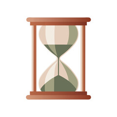 Green Sand Hourglass Illustration on White Background  