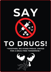 Stopr drugs, No drugs, concept design international day against drug abuse